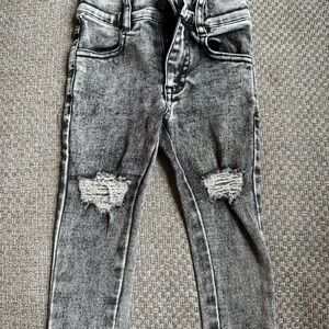 Edgy Gray Acid-Wash Skinny Jeans